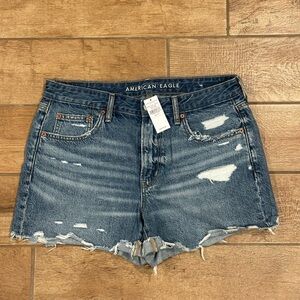 American Eagle Outfitters Women's Distressed Blue Denim Shorts